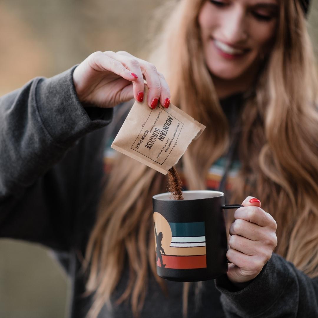 Pour Instant Adventure Packet into Cup